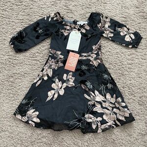 Ivy City Co Mini Sweetheart dress in Midnight- NEW